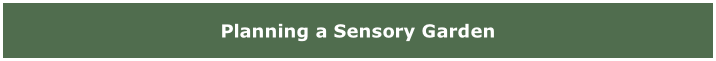 Planning a Sensory Garden